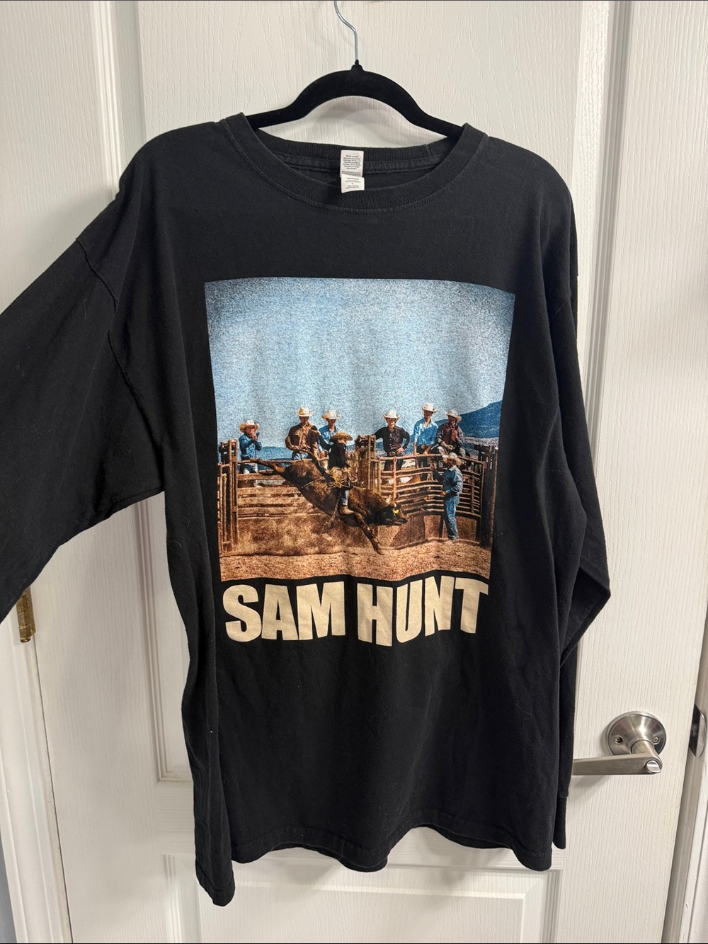 Black Graphic Western Rodeo Long Sleeve Tee - Sam Hunt